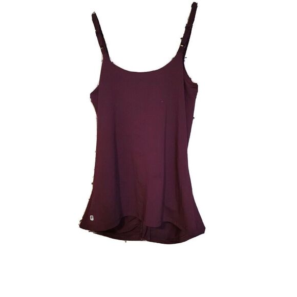 Fabletics Mia Tank Top Shirred Bliss  Shirt Size XS Purple Full Zip t61 - Picture 1 of 6